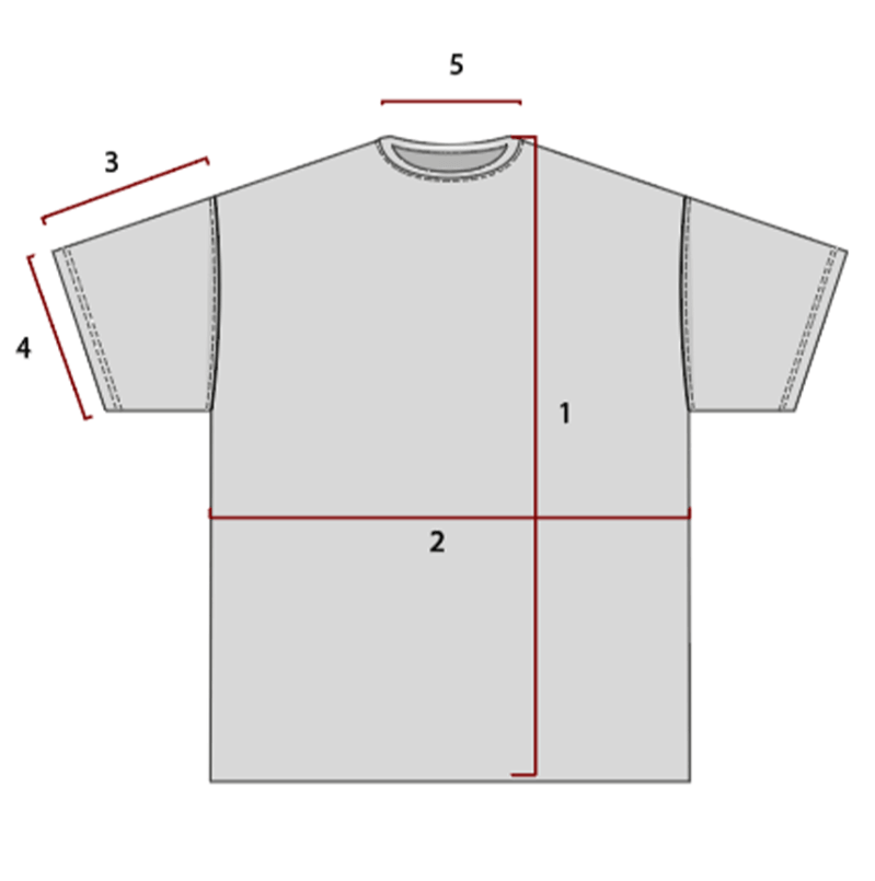T-shirt measurement reference